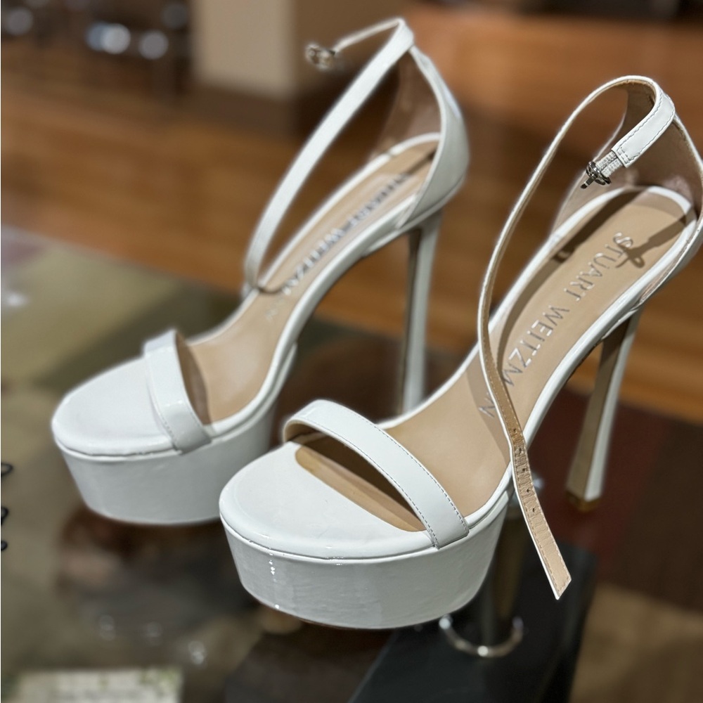 Stuart Weitzman Cream Platform Heels